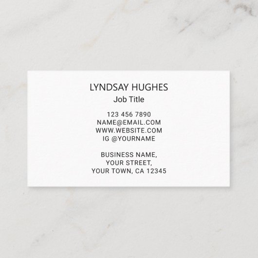 Moderne Botanische Visitenkarte (Rückseite)