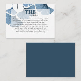 Moderne botanische Wasserfarbe Blaue Gingko Hochze Begleitkarte