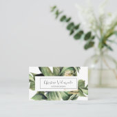 Moderne botanische Wasserfarbenwelt Beruflich Visitenkarte (Stehend Vorderseite)