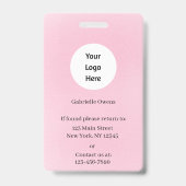 Moderne botanische weiche rosa Boho-Foto Ausweis (Rückseite)