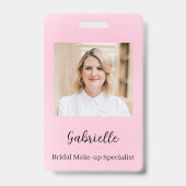 Moderne botanische weiche rosa Boho-Foto Ausweis (Vorderseite)