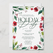 Moderne Botanische Weihnachtsfeier Einladung (Vorderseite)