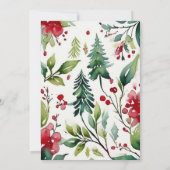 Moderne Botanische Weihnachtsfeier Einladung (Rückseite)