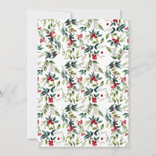 Moderne Botanische Weihnachtsfeier Einladung (Rückseite)