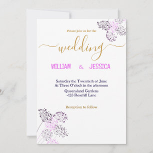 Moderne botanische Zeichnung Hochzeitseinladung Einladung