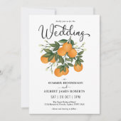 Moderne Botanische Zitrus-Orangensaft Hochzeit Einladung (Vorderseite)
