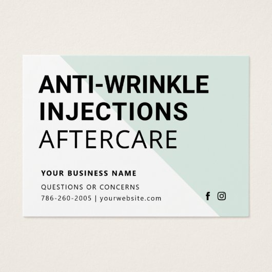 Moderne Botox-Injektionskarte (Vorderseite)