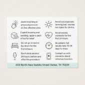 Moderne Botox-Injektionskarte (Rückseite)