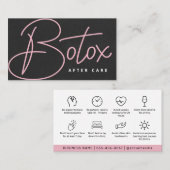 Moderne Botox Lip Filler Anleitung Aftercare Card Visitenkarte (Vorne/Hinten)