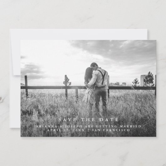 Moderne Botschaft | Save the Date Foto (Vorderseite)