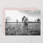 Moderne Botschaft | Save the Date Foto (Vorne/Hinten)