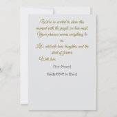 Moderne Botschaft zur Einladung von Hochzeiten (Rückseite)