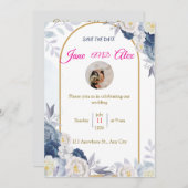 Moderne Botschaft zur Einladung von Hochzeiten (Vorne/Hinten)