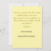 Moderne Botschaft zur Einladung von Hochzeiten (Rückseite)