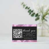 Moderne Boutique Beauty Pink Danke QR Code Visitenkarte (Stehend Vorderseite)