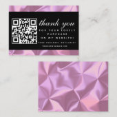 Moderne Boutique Beauty Pink Danke QR Code Visitenkarte (Vorne/Hinten)