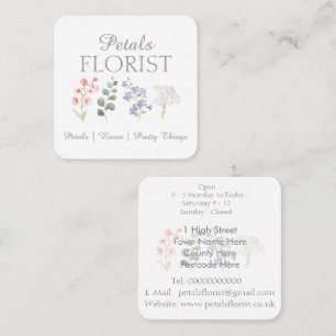 Moderne Boutique-Blumenladen-Branding im Quadrat Quadratische Visitenkarte