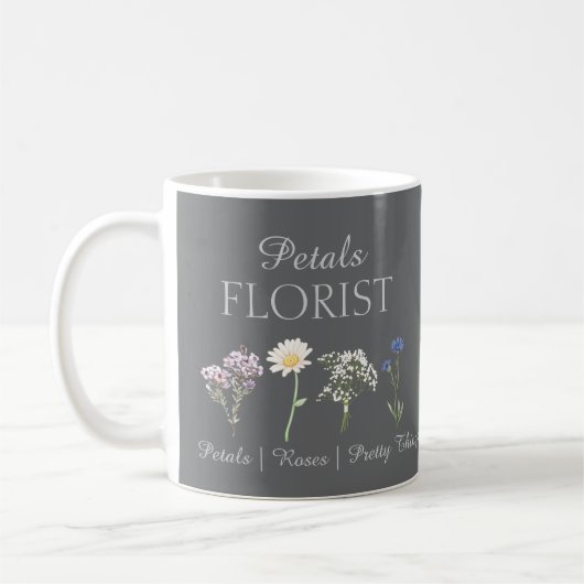 Moderne Boutique-Blumenladen-Branding Kaffeetasse (Links)