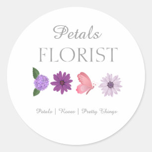Moderne Boutique-Florist-Blumenstrauß Runder Aufkleber