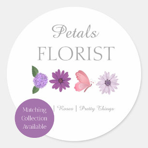 Moderne Boutique-Florist-Blumenstrauß Runder Aufkleber