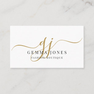 Moderne Boutique für Mode Goldschrift-Monogramm Visitenkarte