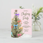 Moderne Bow Boho Weihnachtsbaum-Party Einladung (Stehend Vorderseite)