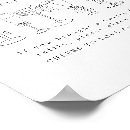 Moderne Bow Drinks Stock die Bar Flasche Raffle Ze Poster (Ecke)