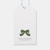 Moderne Bow Green Weihnachten Geschenkanhänger (Rückseite)