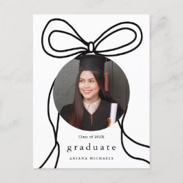 Moderne Bow One Foto Graduation Party Einladung