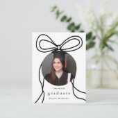 Moderne Bow One Foto Graduation Party Einladung (Stehend Vorderseite)