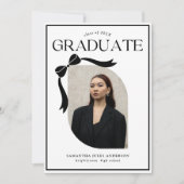 Moderne Bow Script Foto Graduation Party Einladung (Vorderseite)