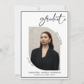 Moderne Bow Script Foto Graduation Party Einladung (Vorderseite)