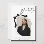 Moderne Bow Script Foto Graduation Party Einladung (Vorderseite)