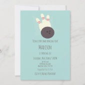 Moderne Bowling Alley Birthday Party Aquamarin Einladung (Vorderseite)