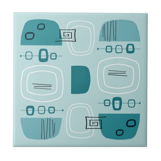 Moderne Bowls & Stones Türkis Fliese (Vorderseite)