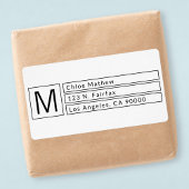 Moderne Box Monogram b&w Rücksendeadresse