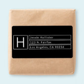 Moderne Box Monogram Black & White Rücksendeadress