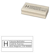 Moderne Box-Monogramm-Rücksendeadresse Gummistempel (Stempel)