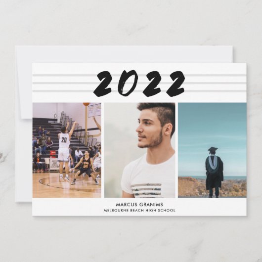 Moderne Boy Class 2022 Foto High School (Vorderseite)