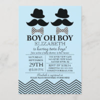 Moderne Boy Little Man Mustache TWINS Kinderdusche