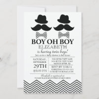 Moderne Boy Little Man Mustache TWINS Kinderdusche