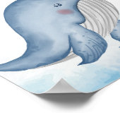 Moderne Boy Whale Sailboat Babydusche Willkommen Poster (Ecke)