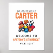 Moderne Boys Sportsäle zum 1. Geburtstag Poster (Vorne)