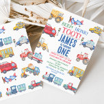 Moderne Boys Transport 1. Geburtstag Einladung<br><div class="desc">Modern Boys Transport 1. Geburtstag Einladung Niedliche Junge Transport zum ersten Geburtstag Einladung mit verschiedenen Fahrzeugen und farbenfrohen Text. Die Transport-Einladung dieses Jungen zum 1. Geburtstag kann für jedes Alter genutzt werden.</div>
