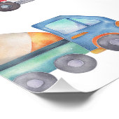 Moderne Boys Transport 1. Geburtstag Willkommen Poster (Ecke)