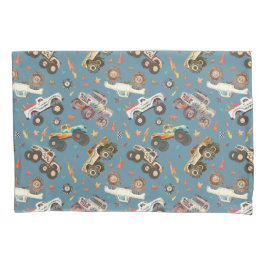Moderne Boys Watercolor Monster Trucks Muster Kissenbezug