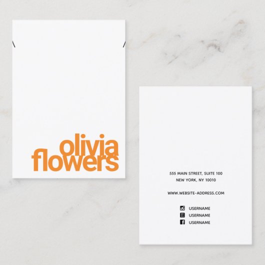 Moderne Bracelet-Kette Bold Orange Schriftart Busi Visitenkarte (Vorne/Hinten)