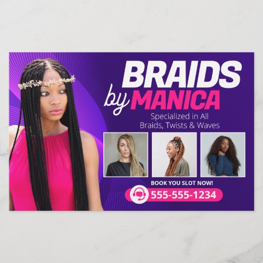 Moderne Braiding Salon Haare Extensions Braids Wig Flyer (Vorne)