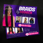 Moderne Braiding Salon Haare Extensions Braids Wig Flyer<br><div class="desc">Mit dieser stilvollen und beruflichen Vorlage für den Flyer werben Sie für Ihr Flechten- und Perückenservice! Zeigen Sie Ihr Know-how in Kastenbraiden, knotenlosen Braixen, Perückenherstellung und vielem mehr auf der Vorderseite. Die Rückseite ist fett gestaltet und bietet viel Platz für Ihre Kontaktdaten und Ihr Branding. Anpassen Sie den Text und...</div>