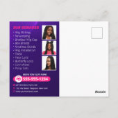 Moderne Braiding Salon Haare Extensions Braids Wig Postkarte (Rückseite)